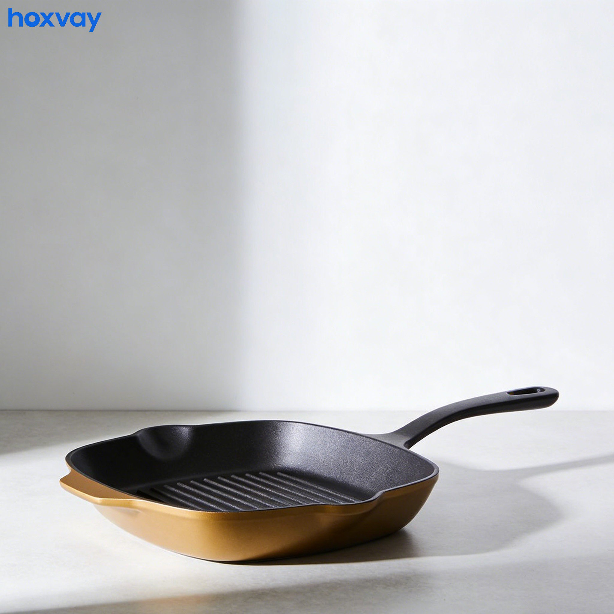 Cooking eggs on a breakfast frying pan
