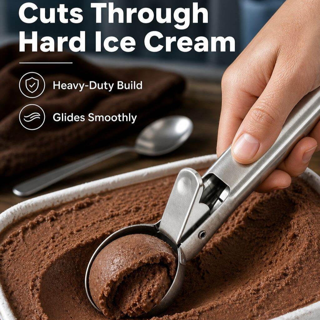 Commercial Smooth Stainless Steel Ice Cream Scooper