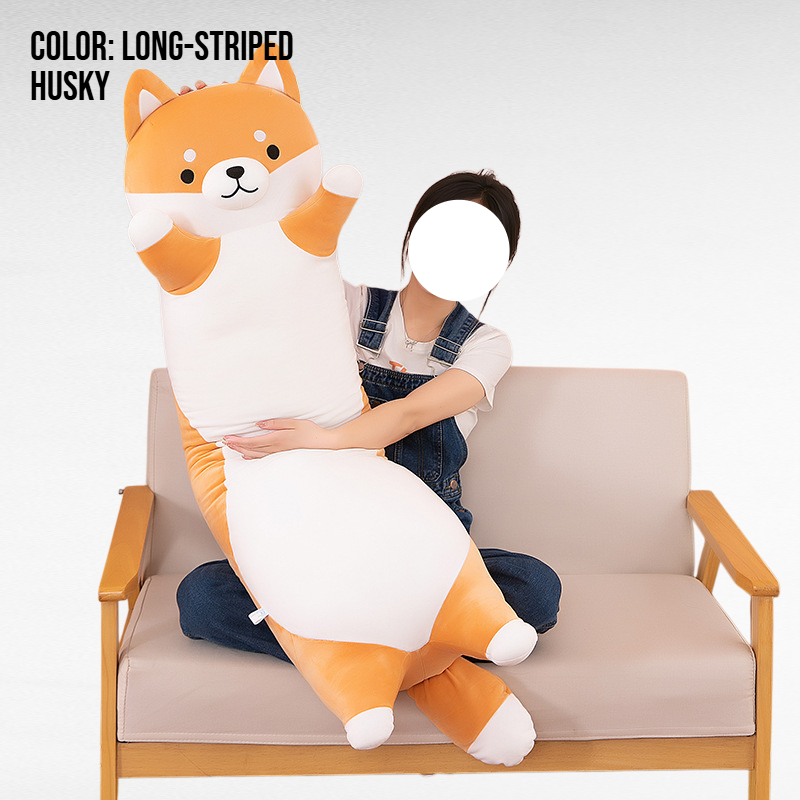 Giant Husky Body Pillow Plush - Cuddly Dog Toy for Girls, Sleep Companion Gift