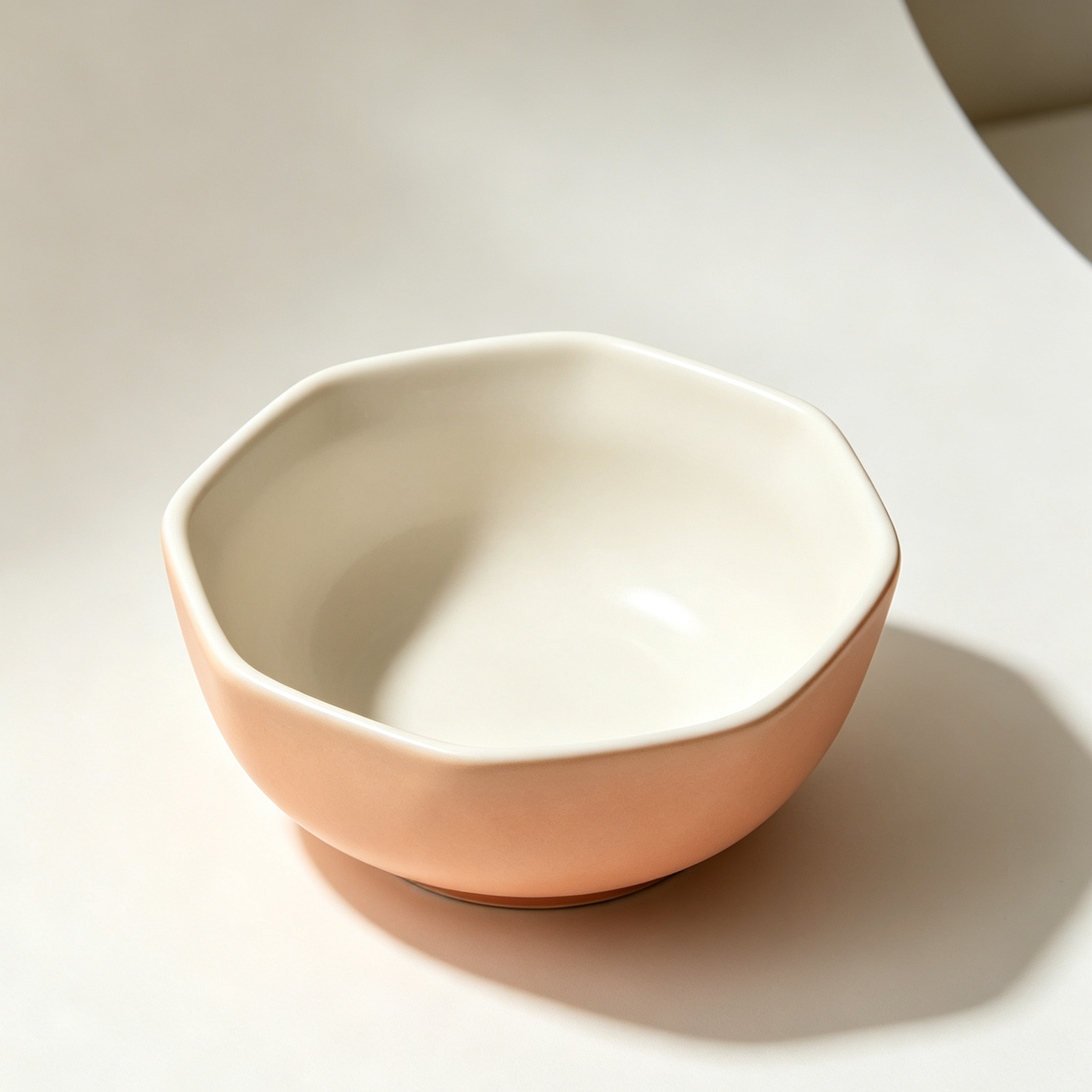 Polygonal ceramic bowls (6 pieces)