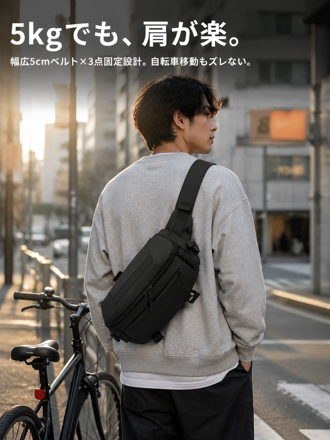 日系カジュアル防水カップルウエストバッグ 斜め掛けボディバッグ