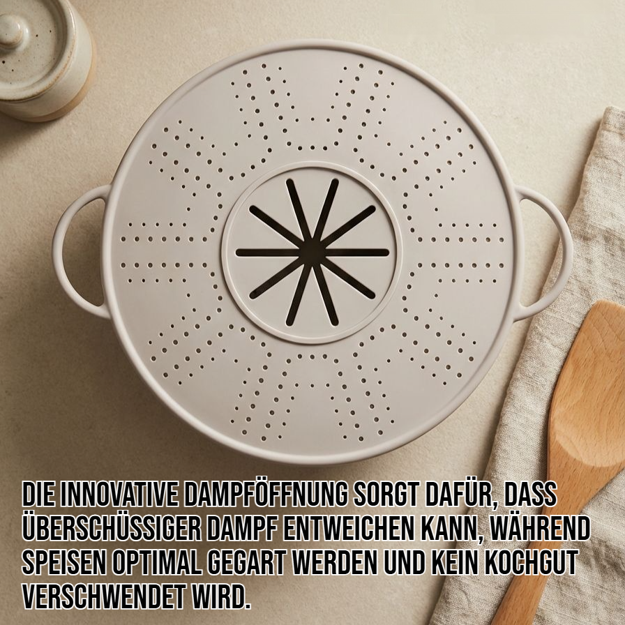 Anti-Überlauf Deckel verhindert Überlaufen beim Kochen