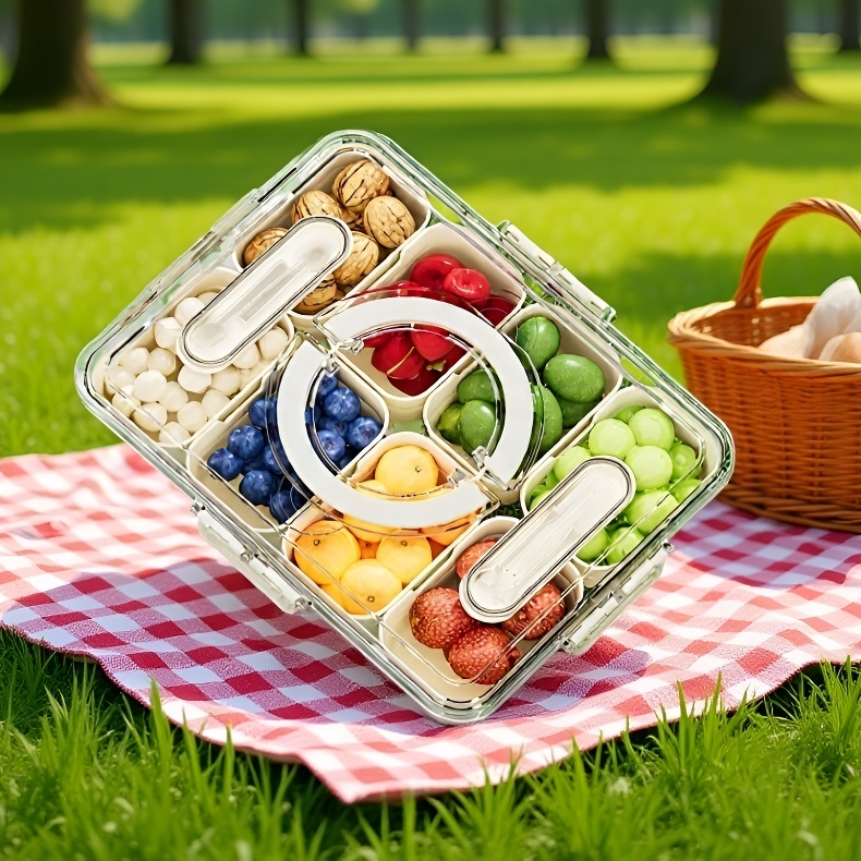 Reusable fruit container with knife and fork for travel