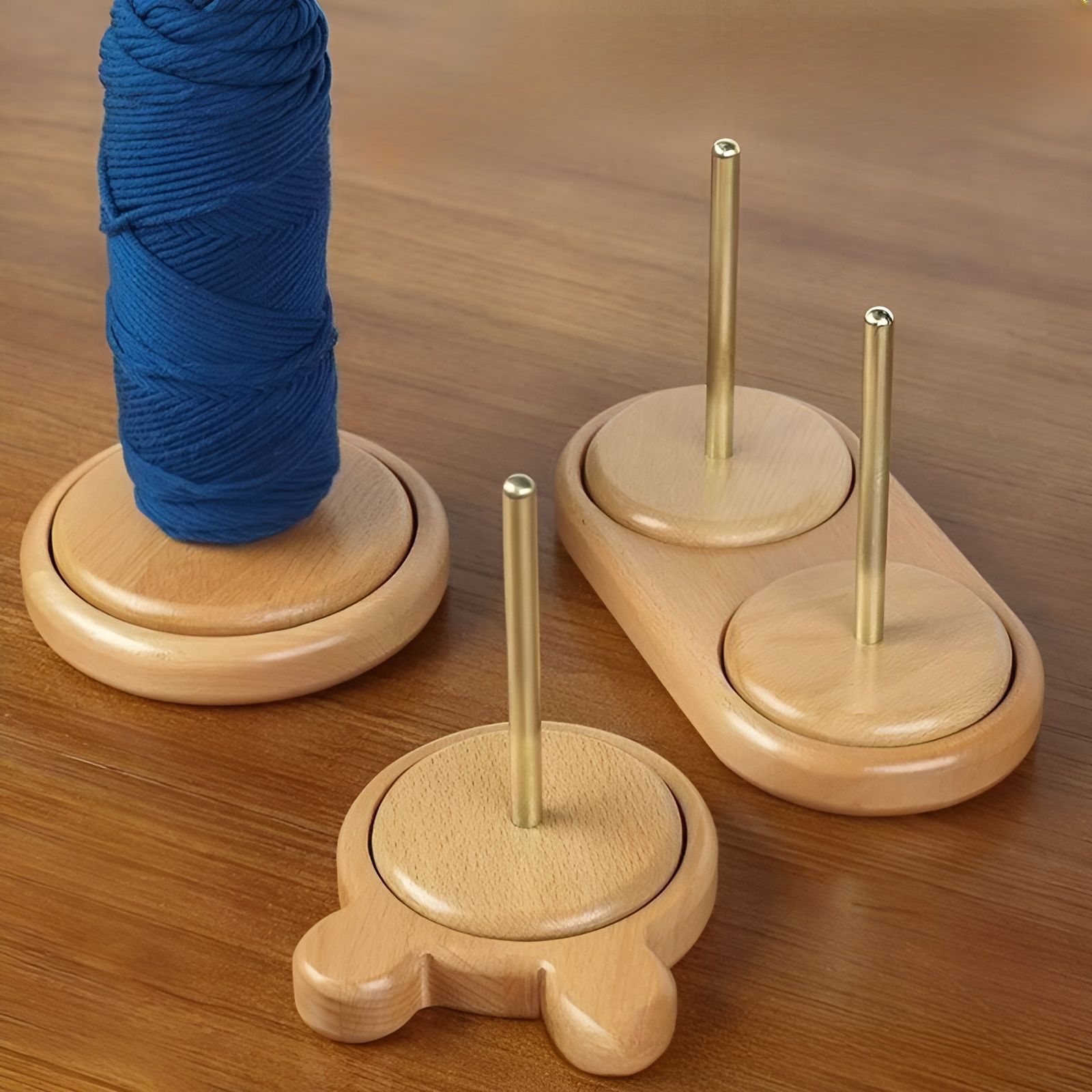 實木可旋轉家用毛線團手工編織工具