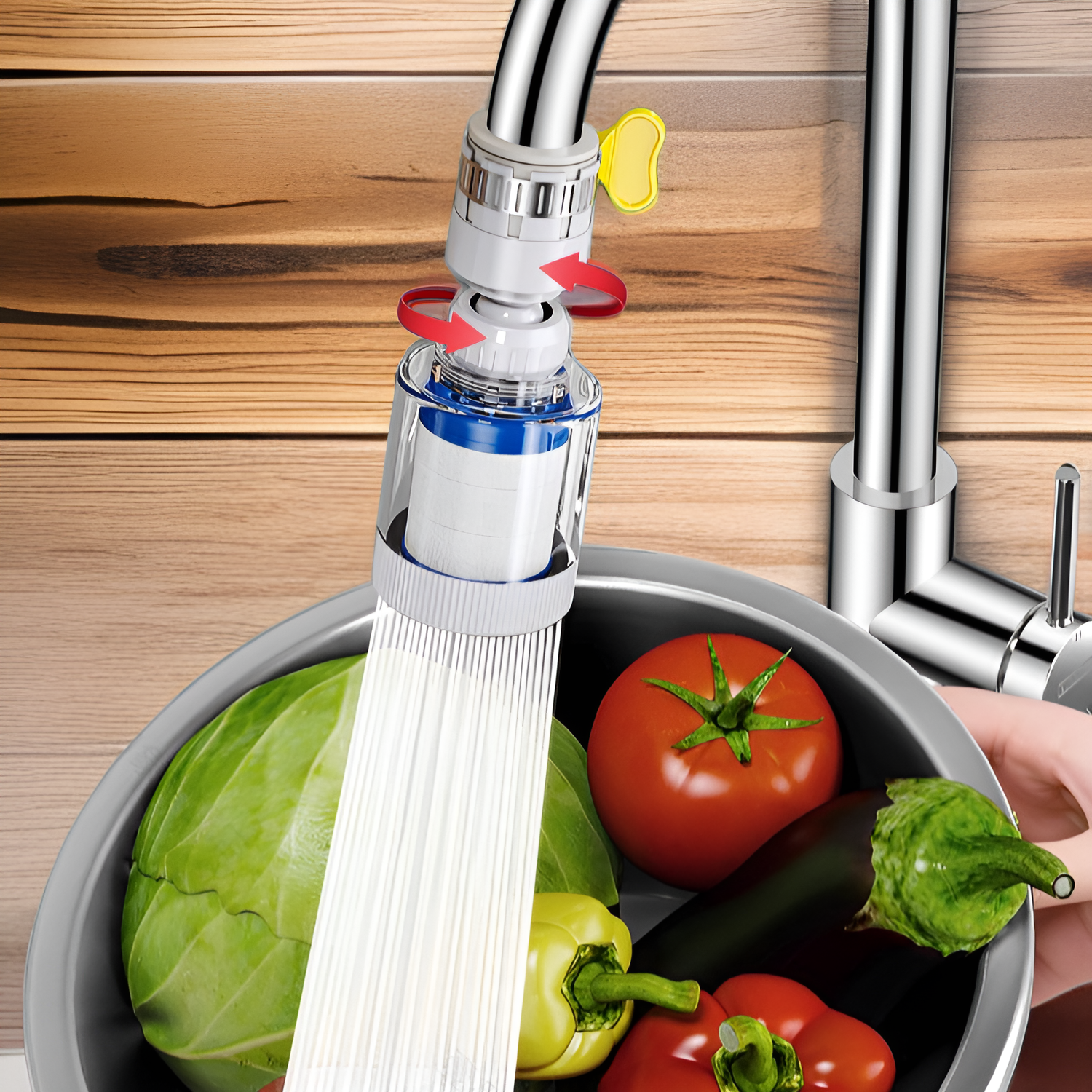 Faucet extension filter with multi-angle rotation feature