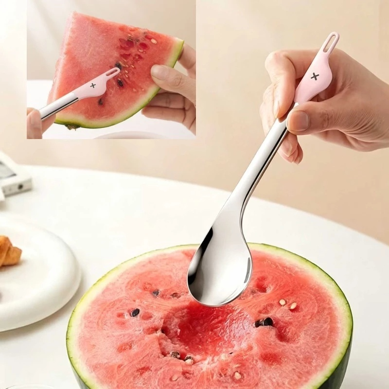 Stainless Steel Cartoon Duck Watermelon Spoon Multifunctional Stylish Tableware