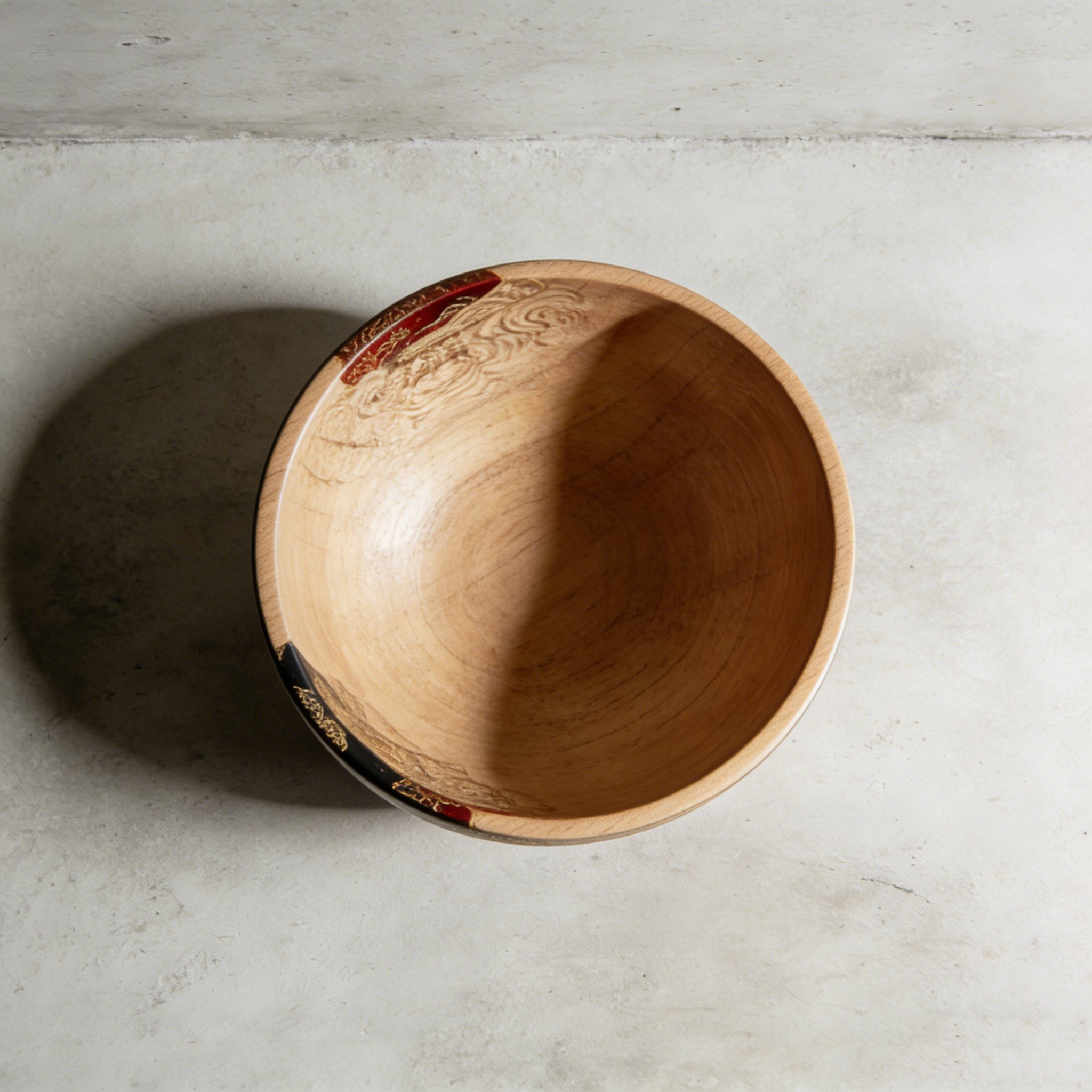 木製食器の美しい木目のアップ写真