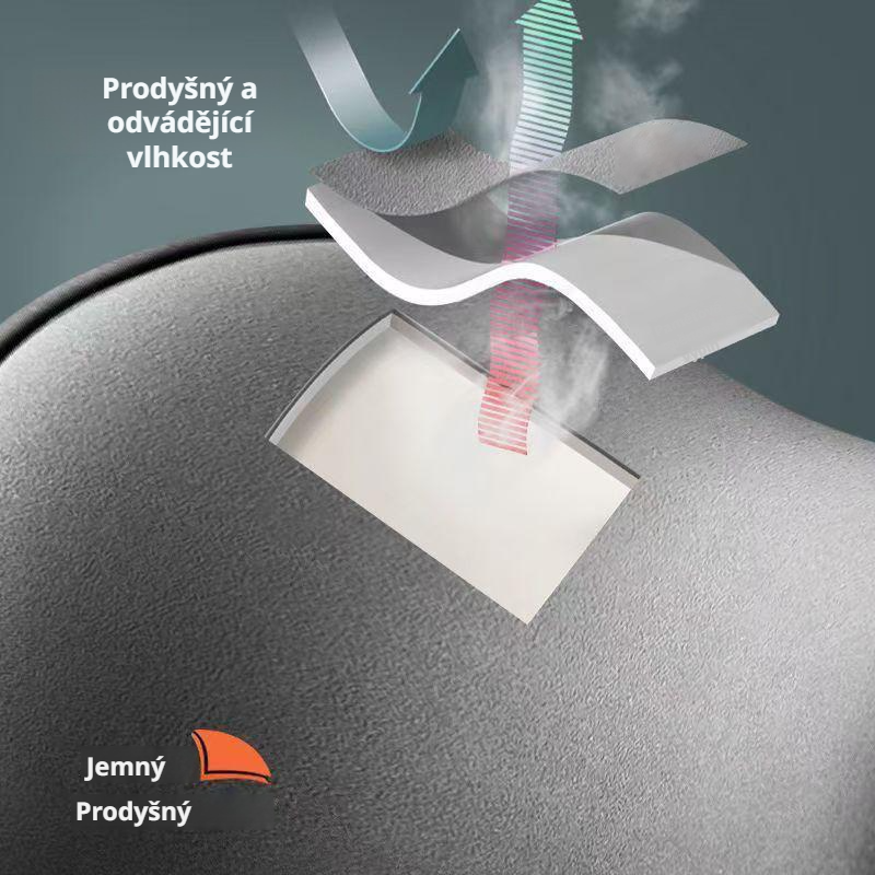 Komfortní opěrka hlavy a bederní polštář v interiéru auta