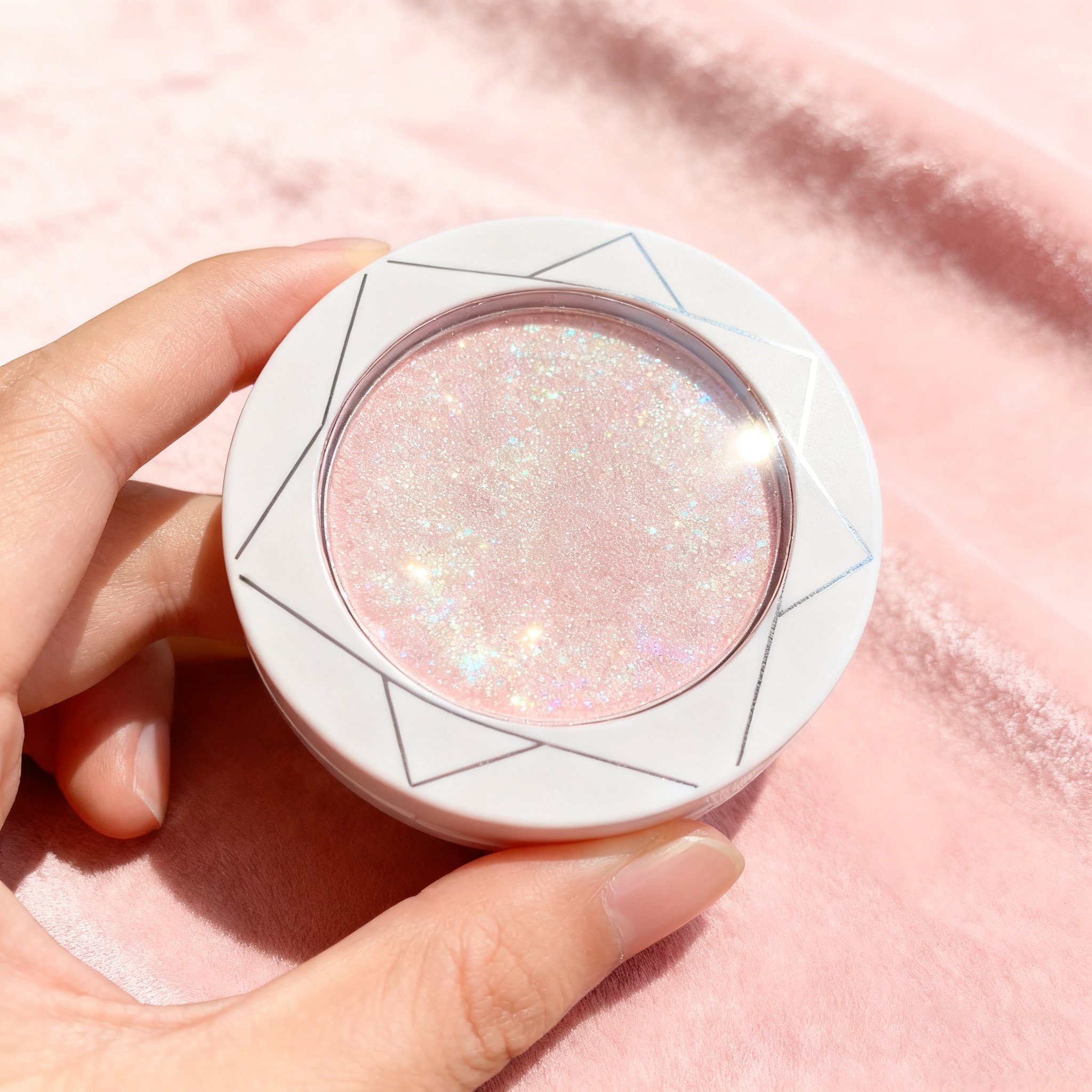 핑크색 스팽글 하이라이트