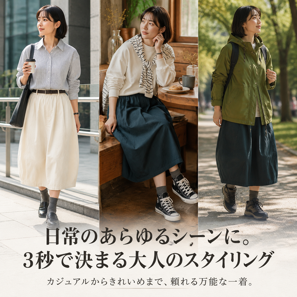 日本風ウエストゴムスカート女性用春秋新作