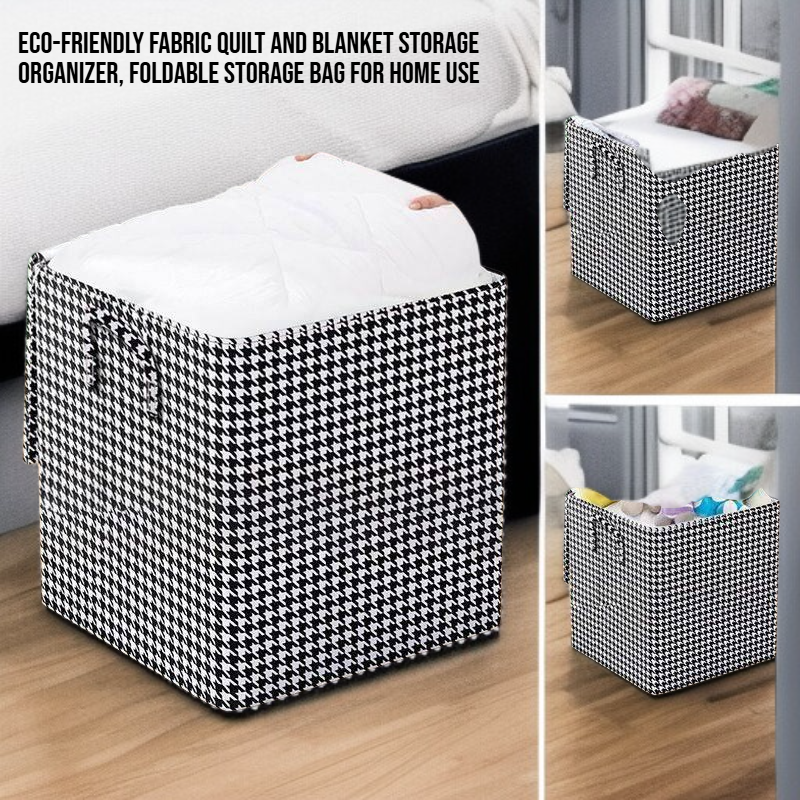 Eco-friendly Fabric Quilt and Blanket Storage Organizer, Foldable Storage Bag for Home Use