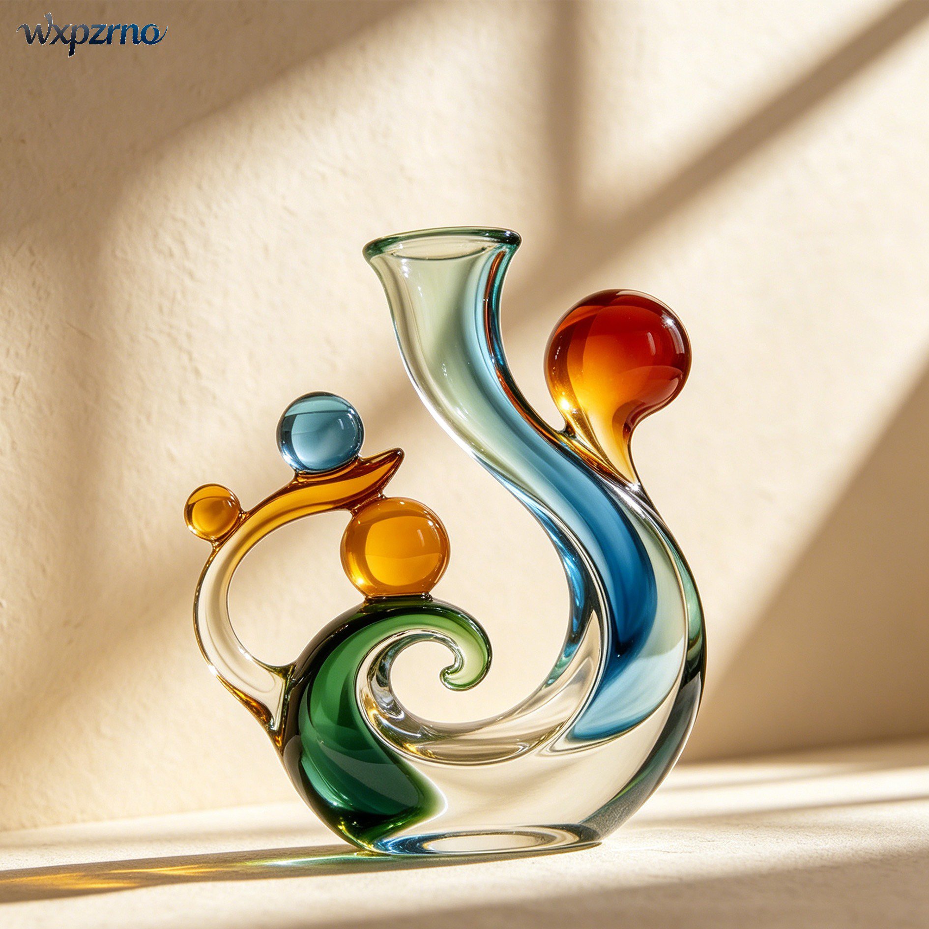 Spiral Glass Vases (Set of 2)