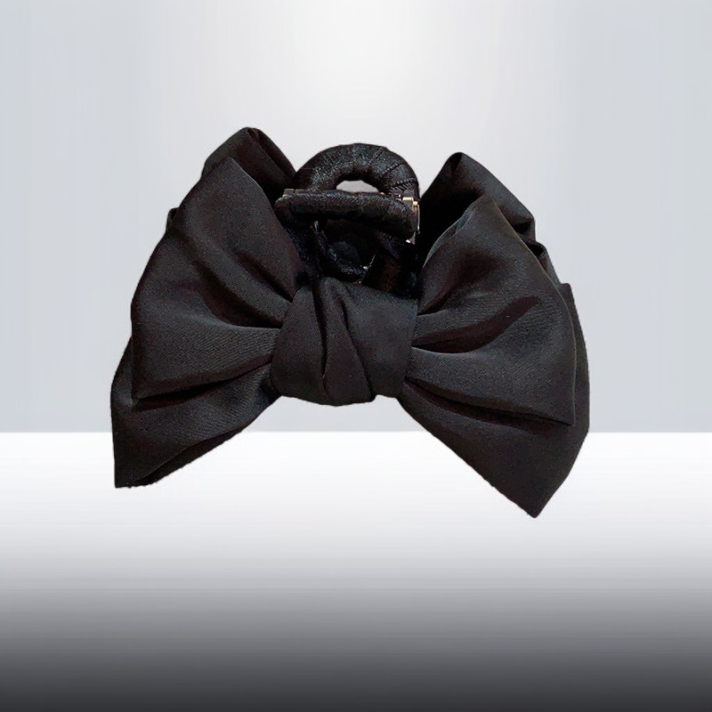 エレガントなサテンリボンヘアクリップ