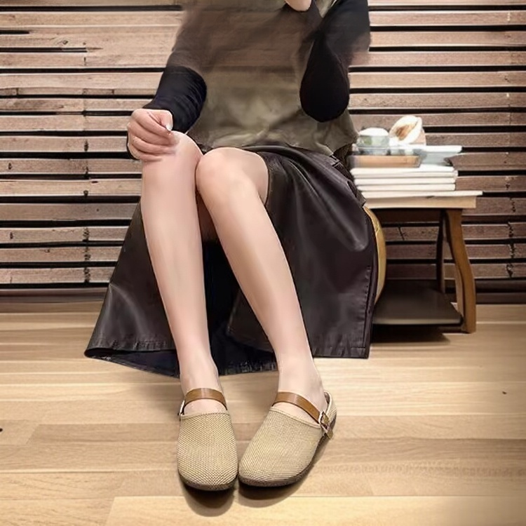 여성 아웃도어 샌들 통풍 메쉬 소프트 빈티지 하프토 슬리퍼 빵신발 샌들