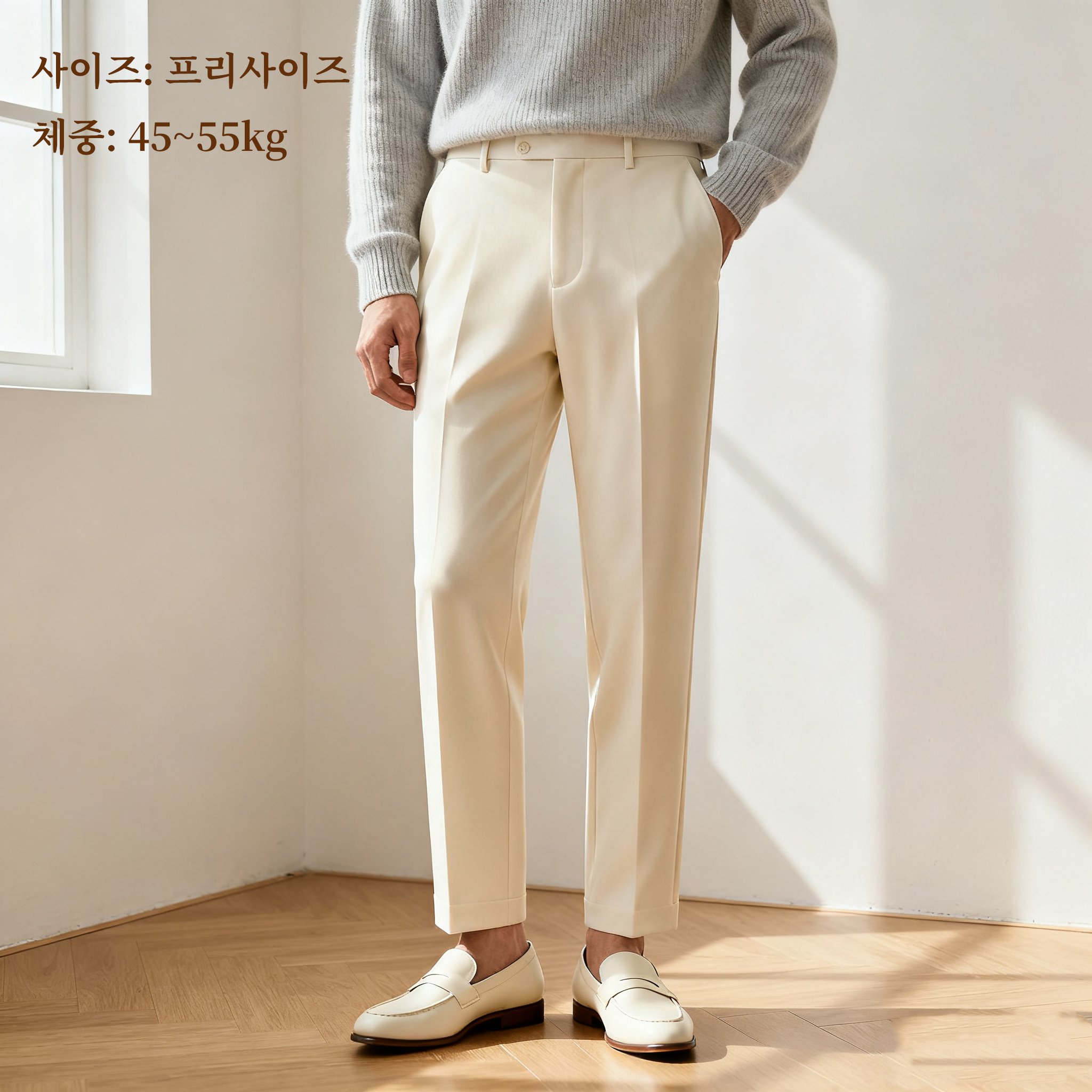 편안한 착용감의 남성 정장 바지 디테일