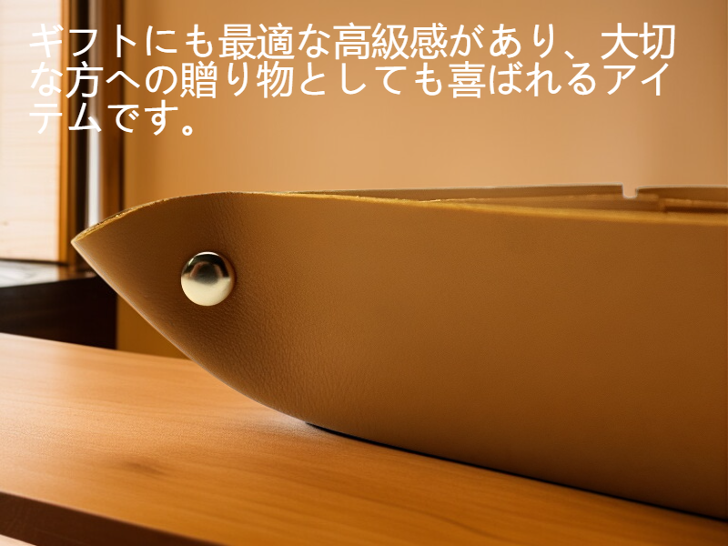 デスク上で使うレザー収納トレイ