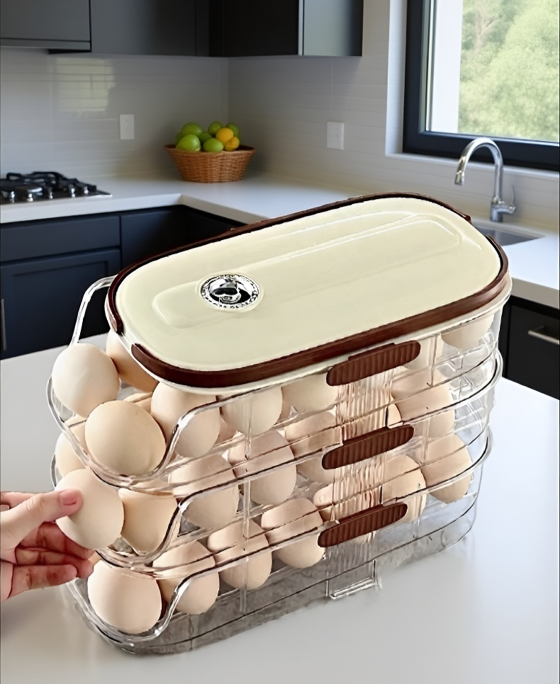 スペースを有効活用する卵ボックスの設置例