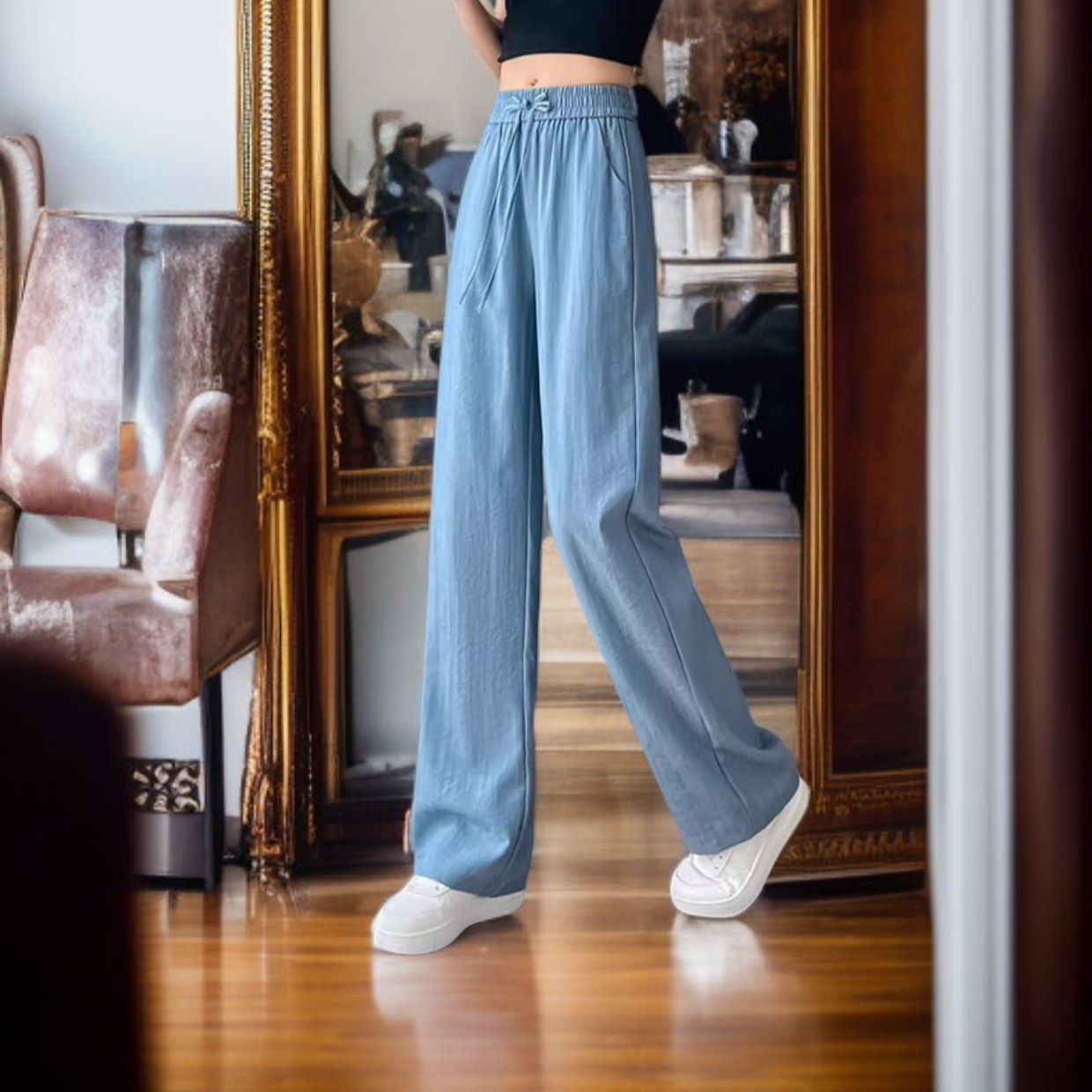 カジュアルコーデにぴったりなルーズストレートパンツ