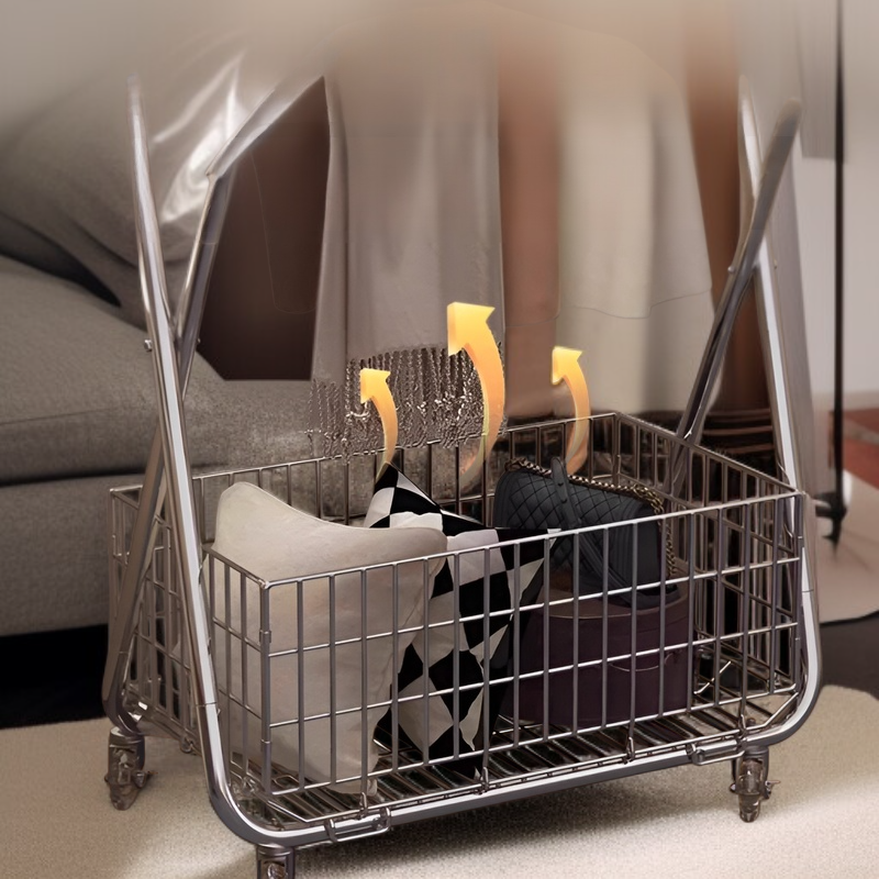 床置き洋服ラック フロアベッドルームコートラック 厚みのある金属製 キャスター付き バルコニー洋服ラック フレーム付き