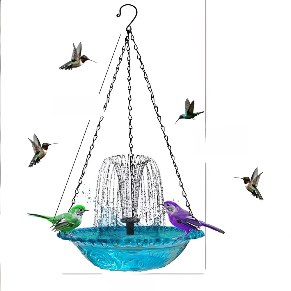 Hanging Outdoor Bird Feeder Decorative Bath Basin, Balcony Garden Hummingbird Feeder