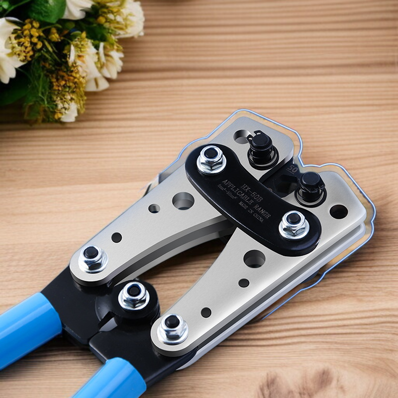 大型ケーブルカッター圧着セット 冷圧端子クランプ ノーズベア圧着プライヤー 裸圧着ケーブルカッター