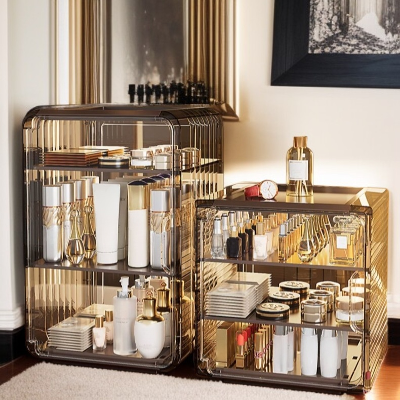 Space-saving makeup organizer for lipsticks and facial masks