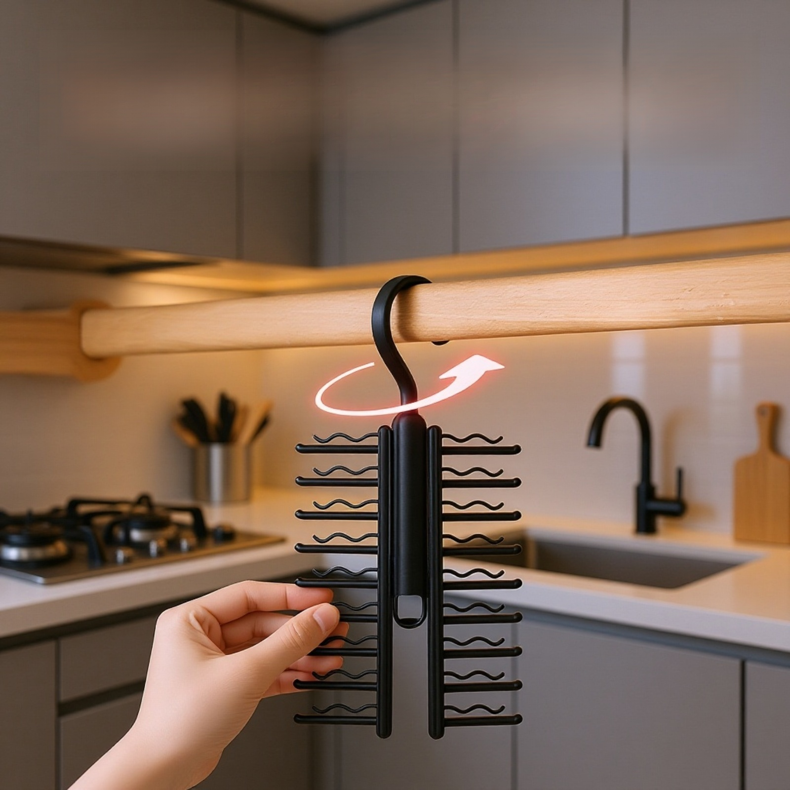 رفوف تخزين الأحزمة في الخزانة