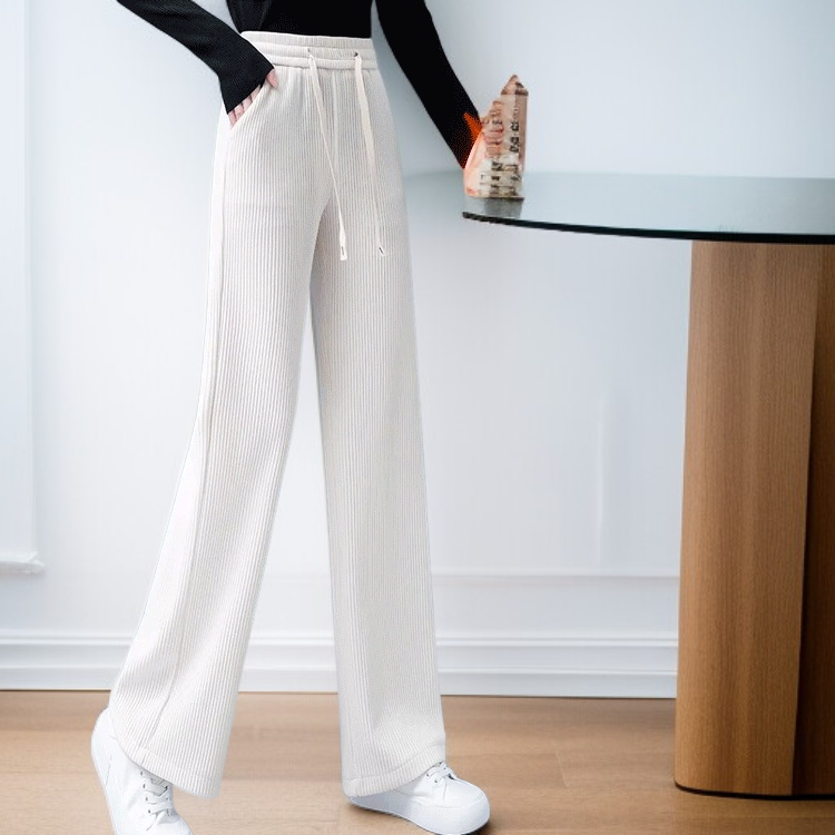 ウエストゴム美脚ワイドパンツ