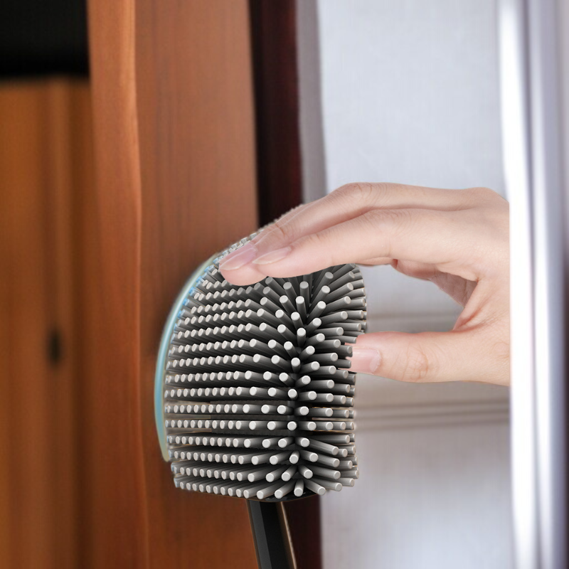 行き止まりのない新しい浴室用トイレブラシ、家庭用壁掛けトイレ用シリコンブラシ、浴室用長柄トイレ掃除用アーティファクト