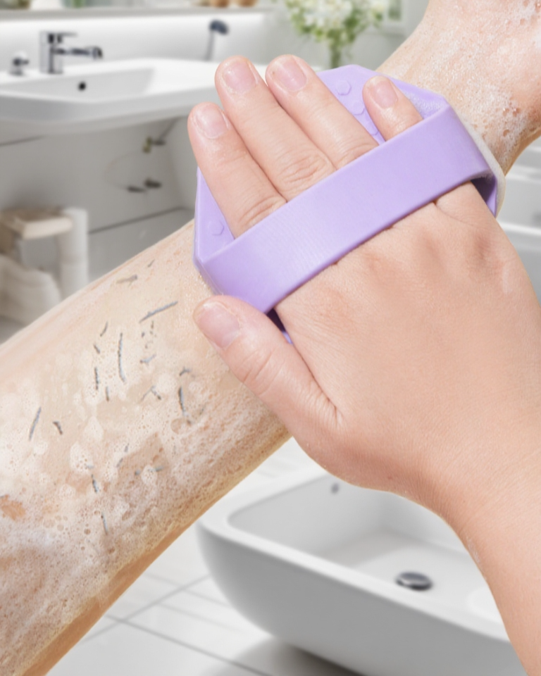 다각형 실리콘 목욕 브러시 전체 모습