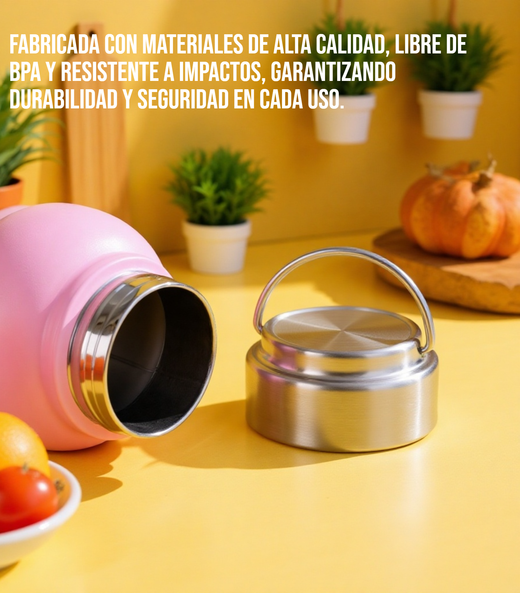 Taza térmica portátil de gran capacidad en color negro
