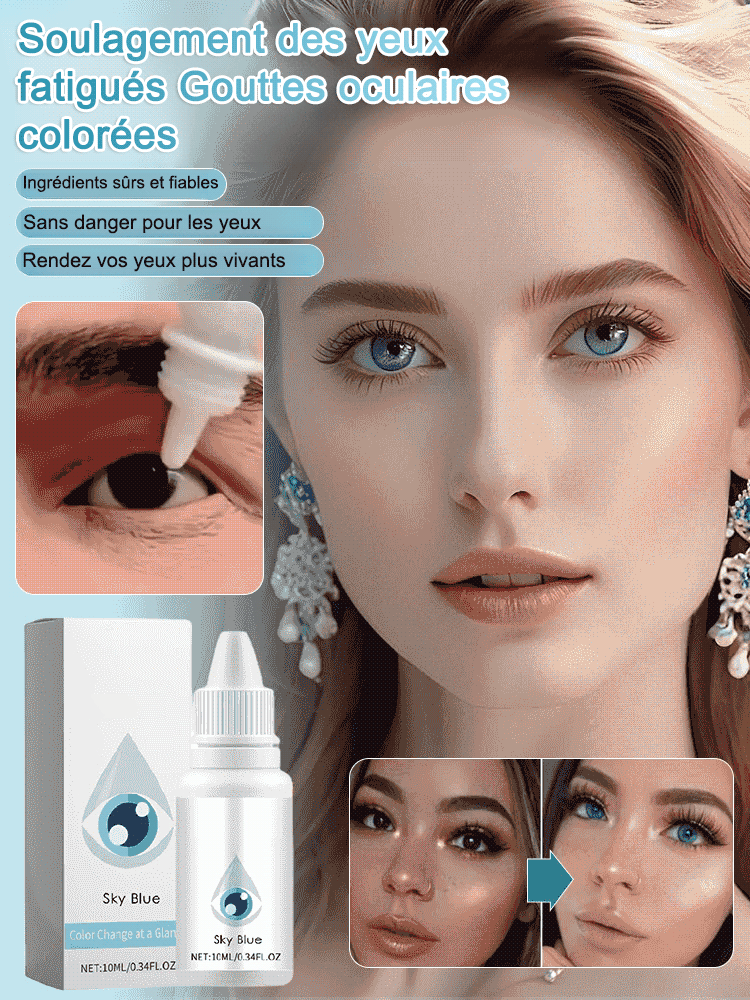 Gouttes oculaires colorées pour soulager la fatigue oculaire