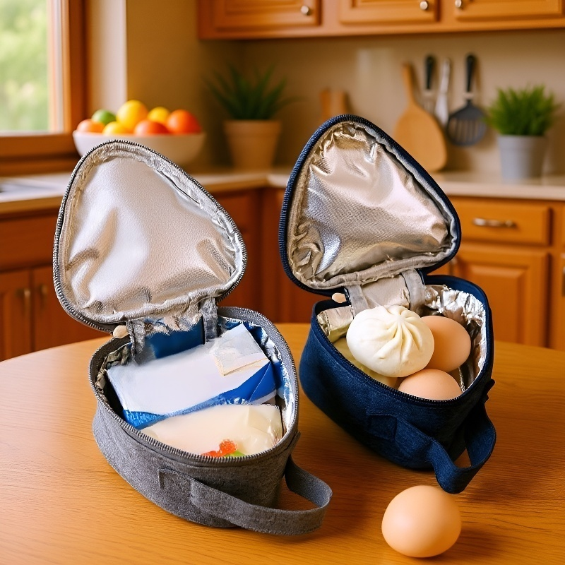 작고 휴대하기 편리한 삼각형 모양의 보온 도시락 가방