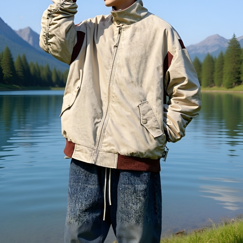 학생 차이나 재킷 루즈핏 카고 코트 남자 재킷 학생 캐주얼 차이나 재킷