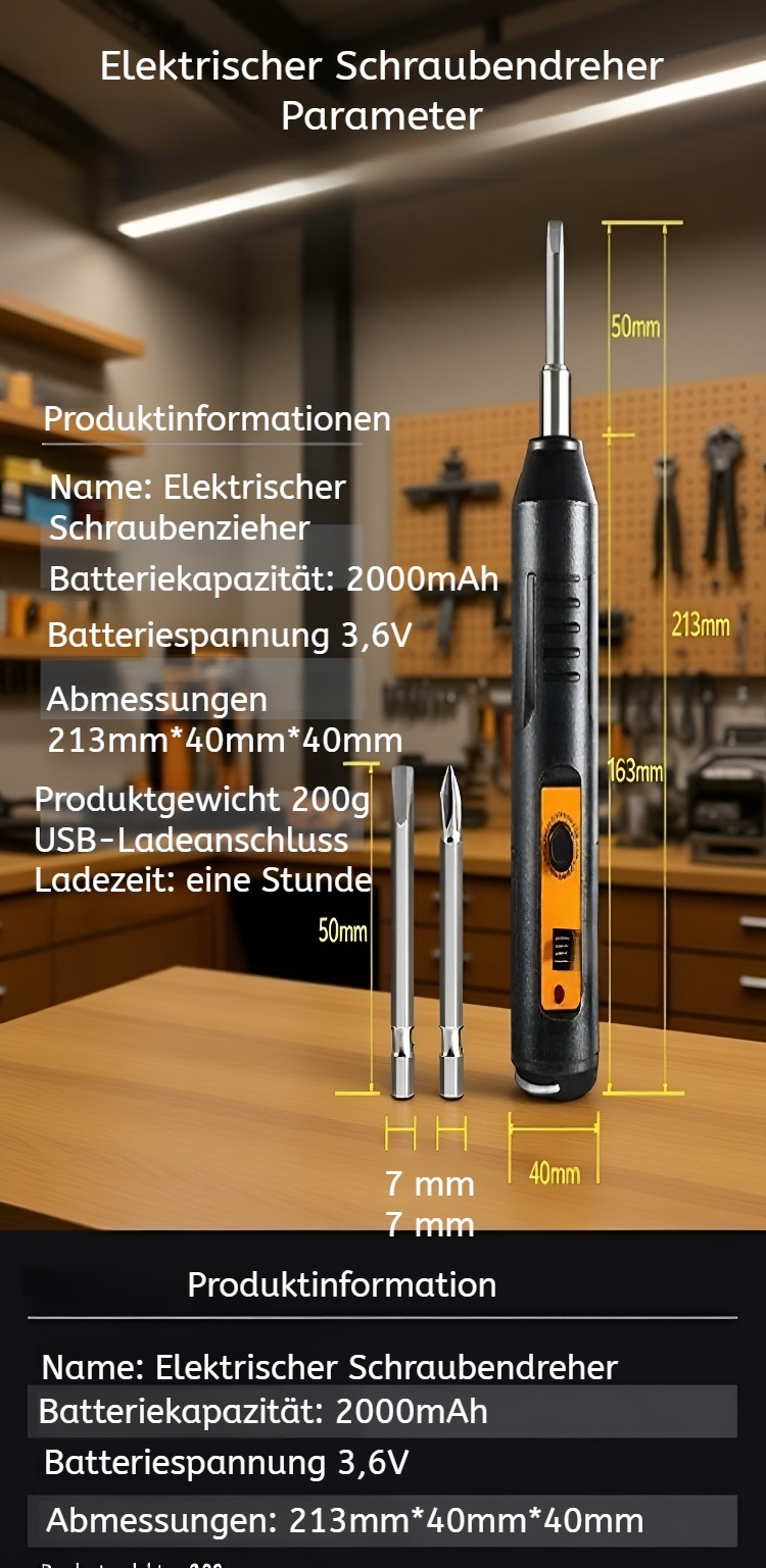 Einfach zu bedienender Elektroschraubendreher für Zuhause