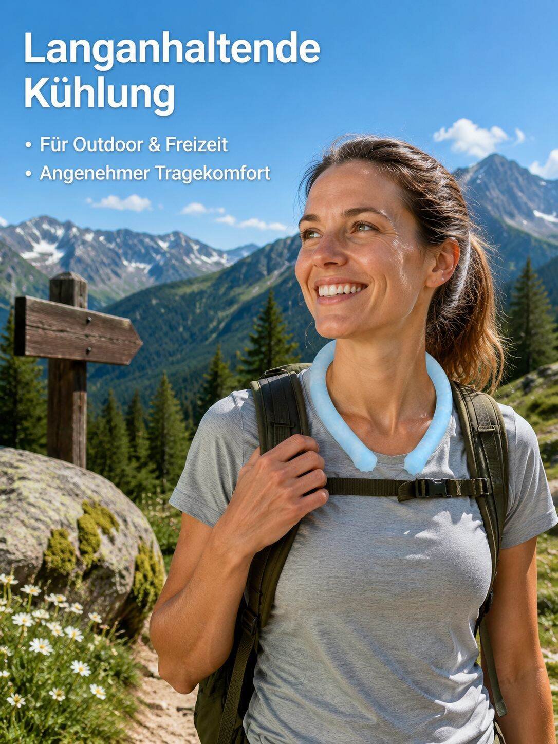 PCM Kühlhalsring für Outdoor-Sport, wiederverwendbar, schnelle Abkühlung