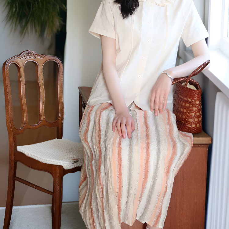 夏のオリジナルデザインオレンジワンピース