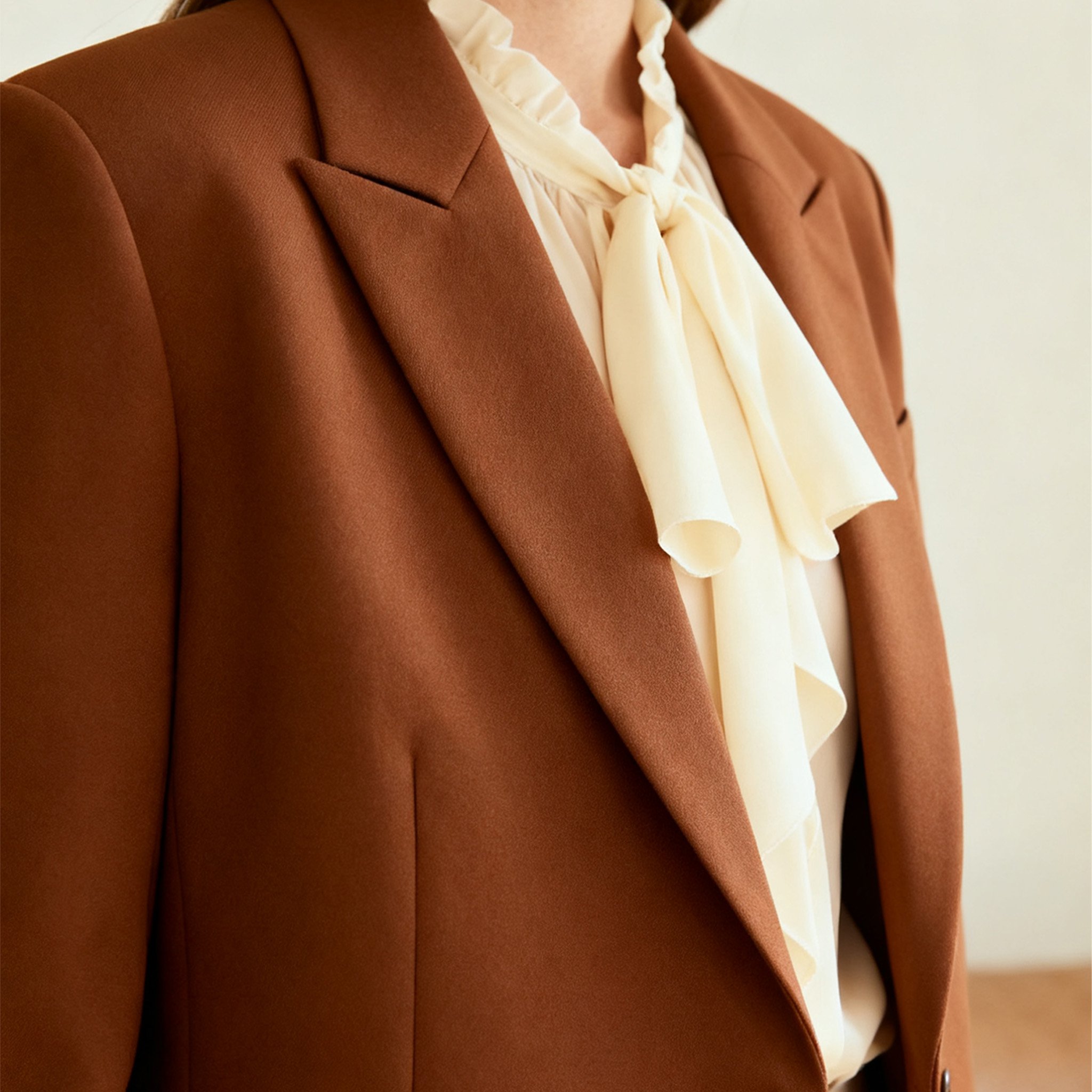 여성 울 숏 자켓 앞모습