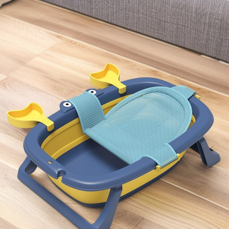 Bañera plegable antideslizante para niños, textura gruesa, se puede sentar o acostar
