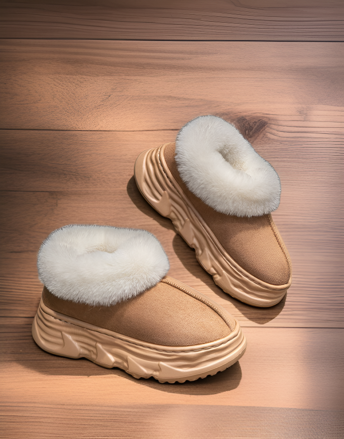 플랫폼 부츠의 6cm 굽 디테일