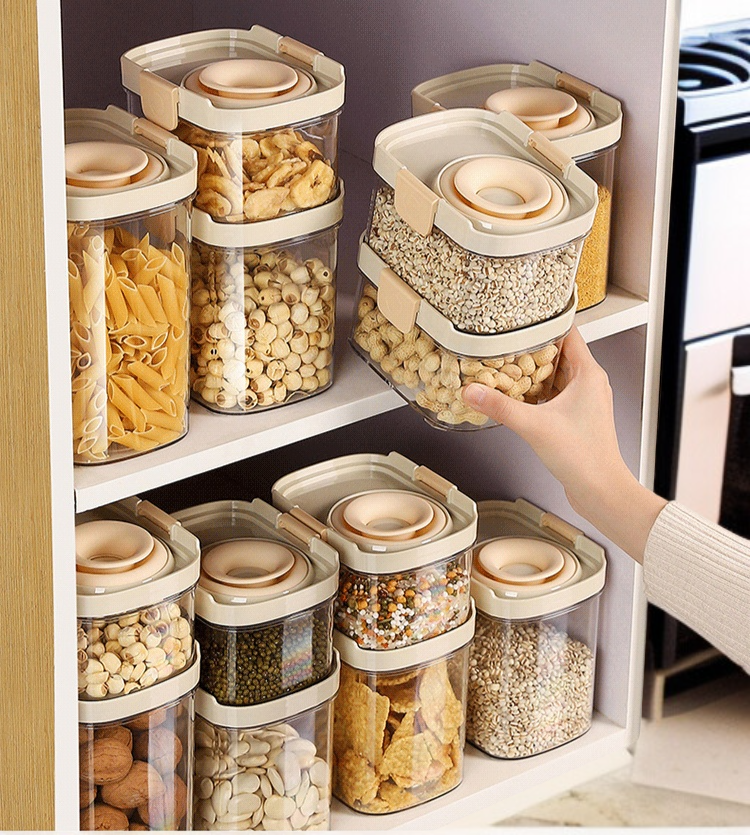 주방 잡곡 수납 실리콘 보관함