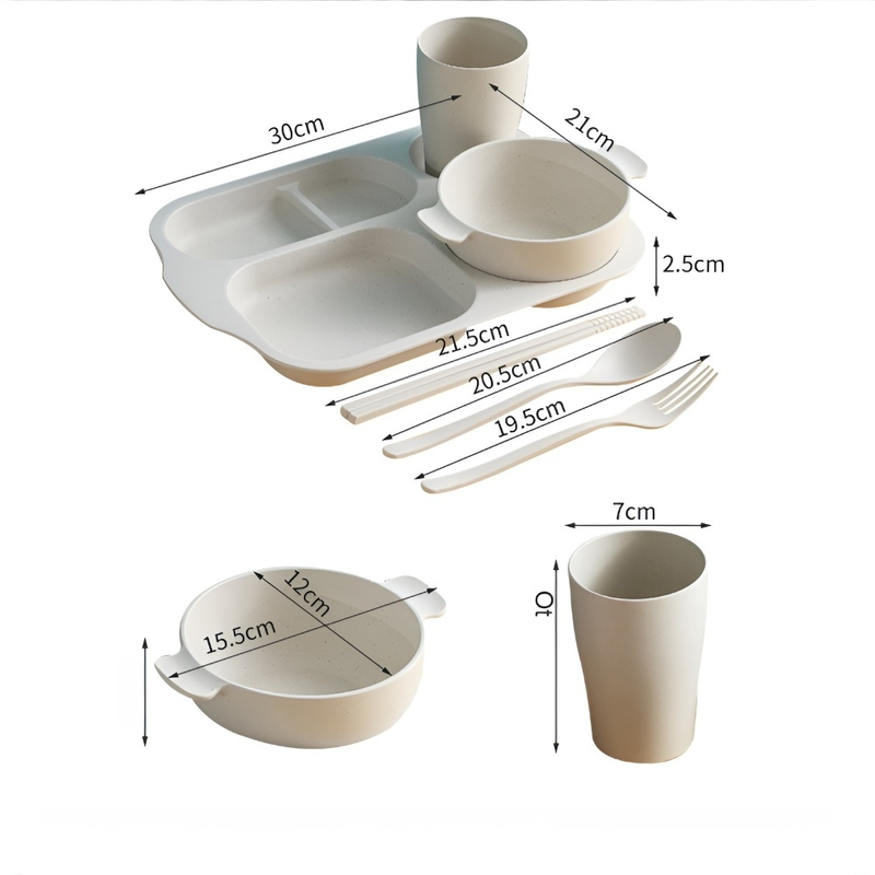 Children's Eco-friendly Dining Tableware Set (6 Pieces)