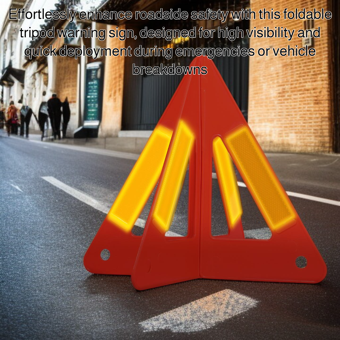 Foldable tripod warning sign