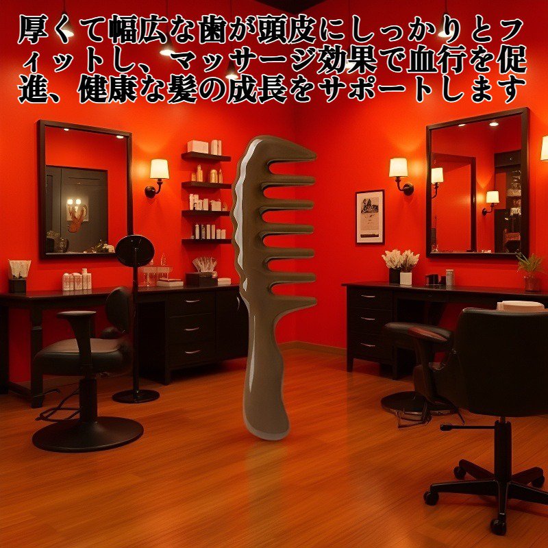 厚くて幅広の歯のマッサージコーム