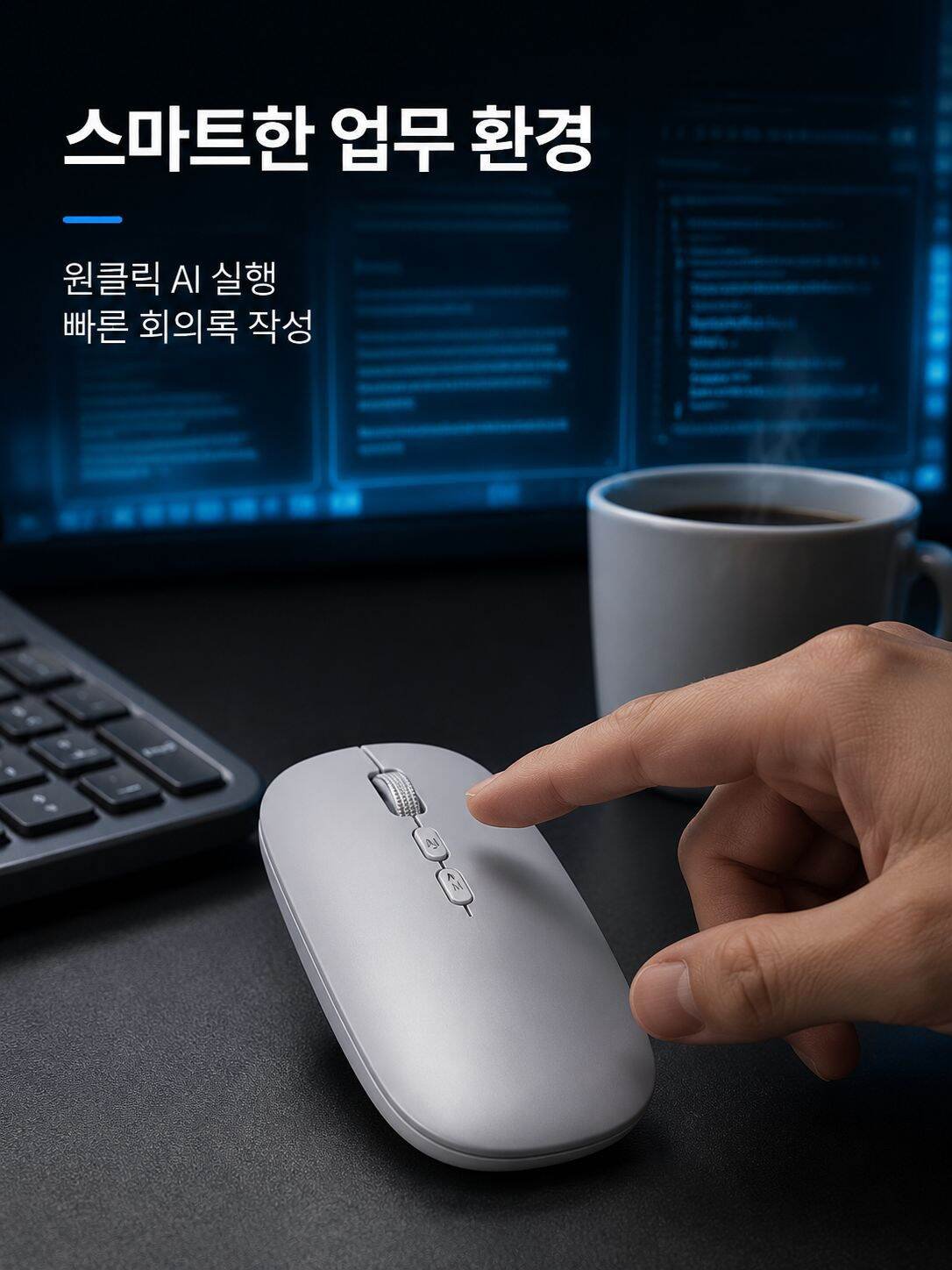 저소음 사무용 무선 마우스