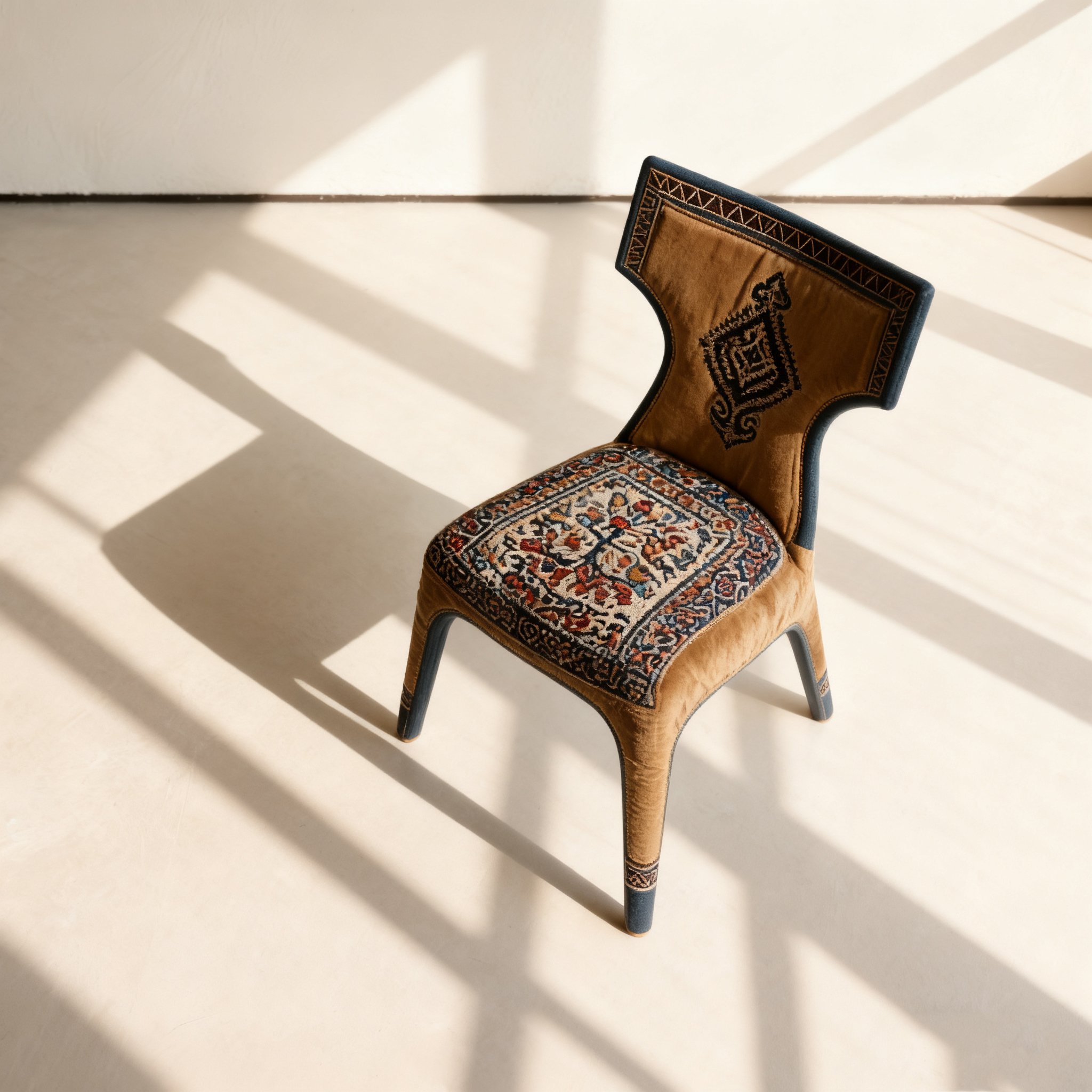 ชุดเก้าอี้ผ้าปักงานฝีมือแบบโบราณ (2 ตัว)