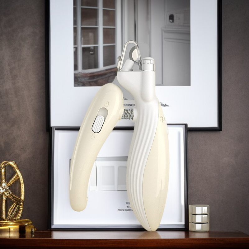 قطاعة أظافر للحيوانات الأليفة مع مبرد كهربائي LED للقطط والكلاب