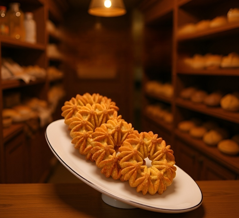 盛り付けられた台湾クッキーの美味しそうな写真