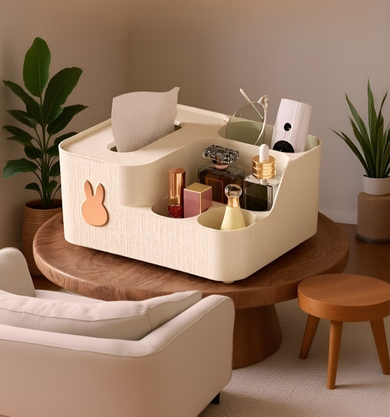 リビングやオフィスに最適な収納付きティッシュボックス