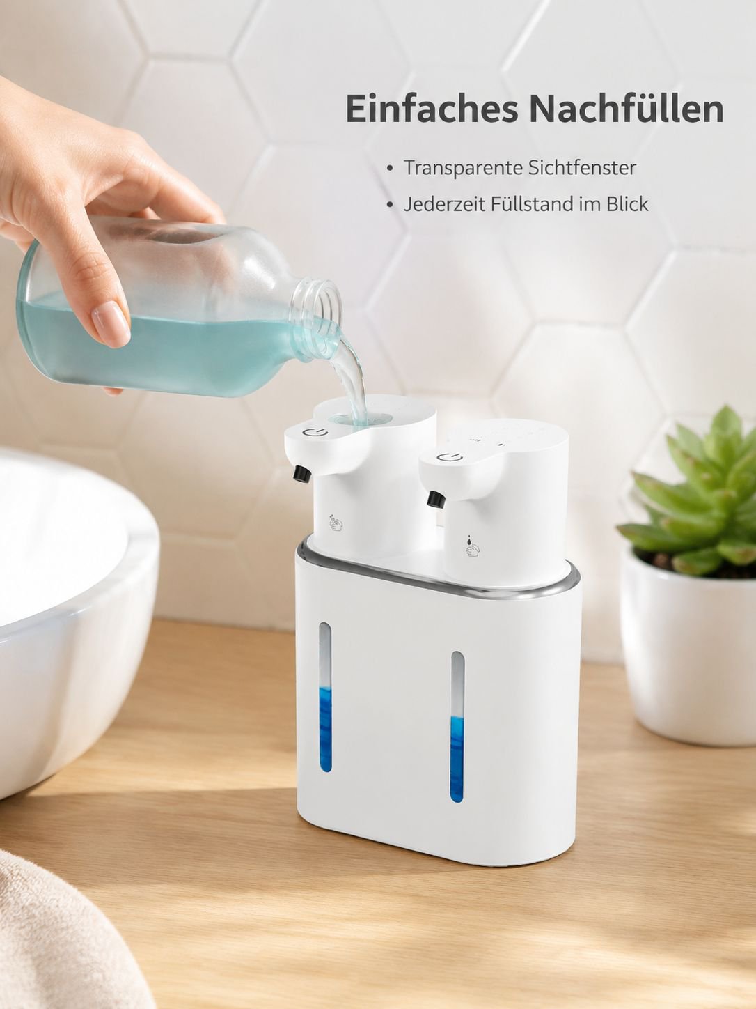 Einfache Bedienung des elektrischen Seifenspenders